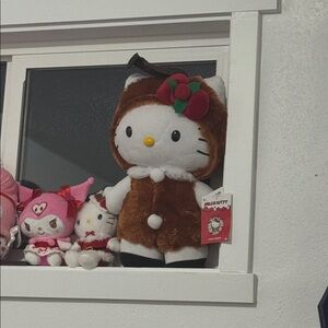 Hello Kitty Brown Plush with Red and Green Details